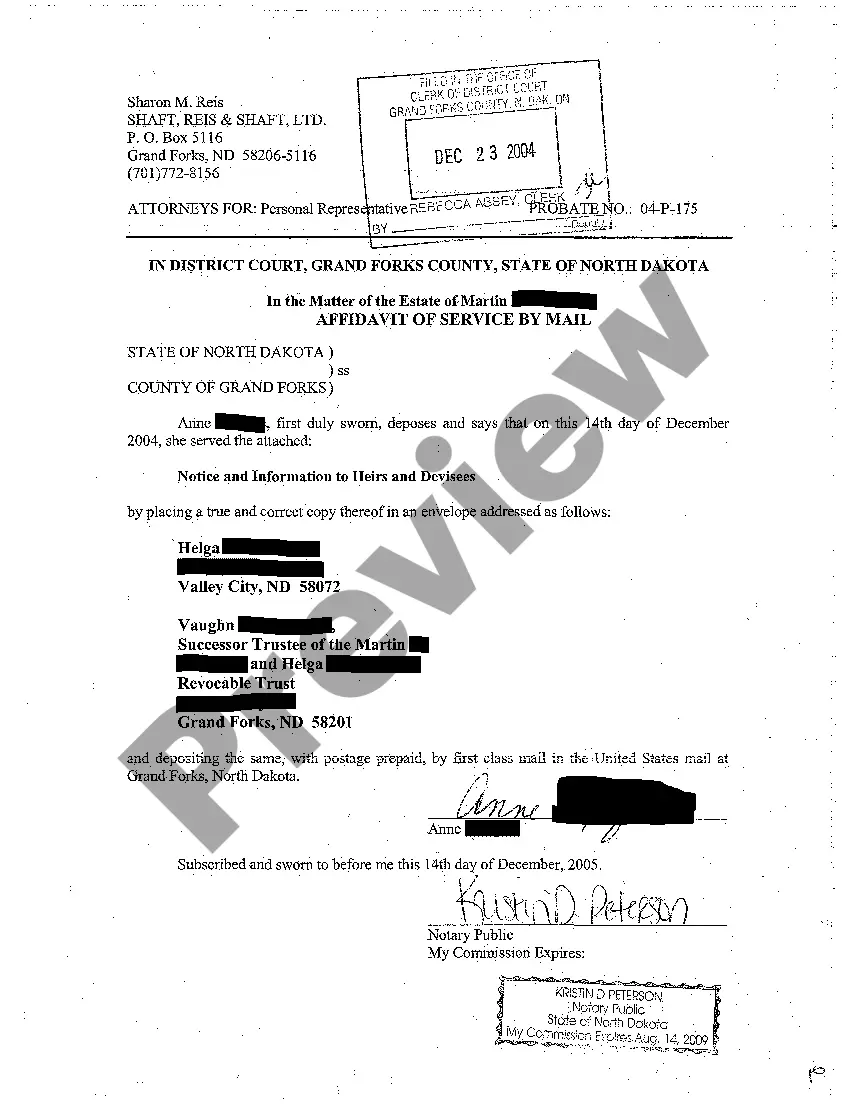 Preview A07 Notice and Information to Heirs and Devisees