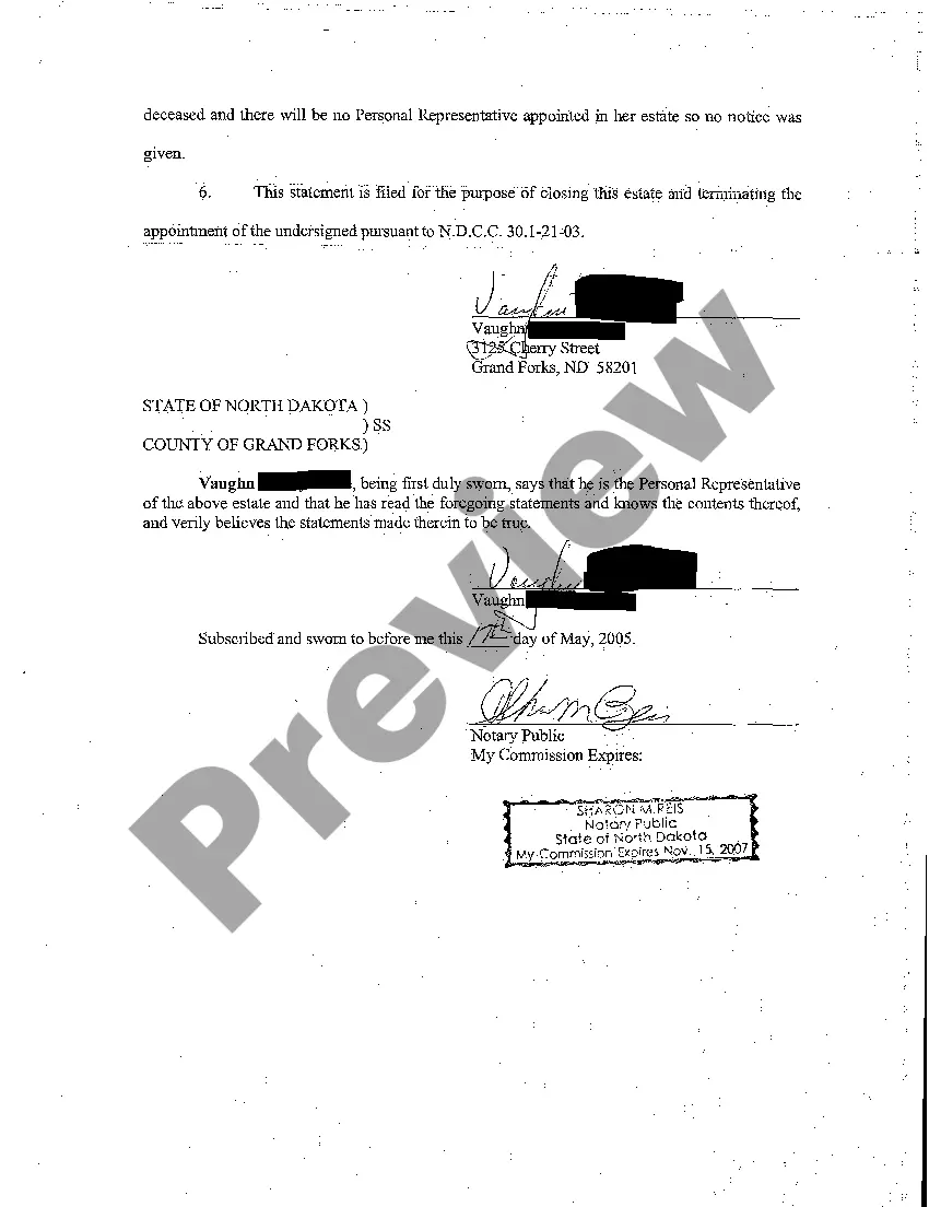 Preview A10 Final Report and Accounting of the Personal Representative