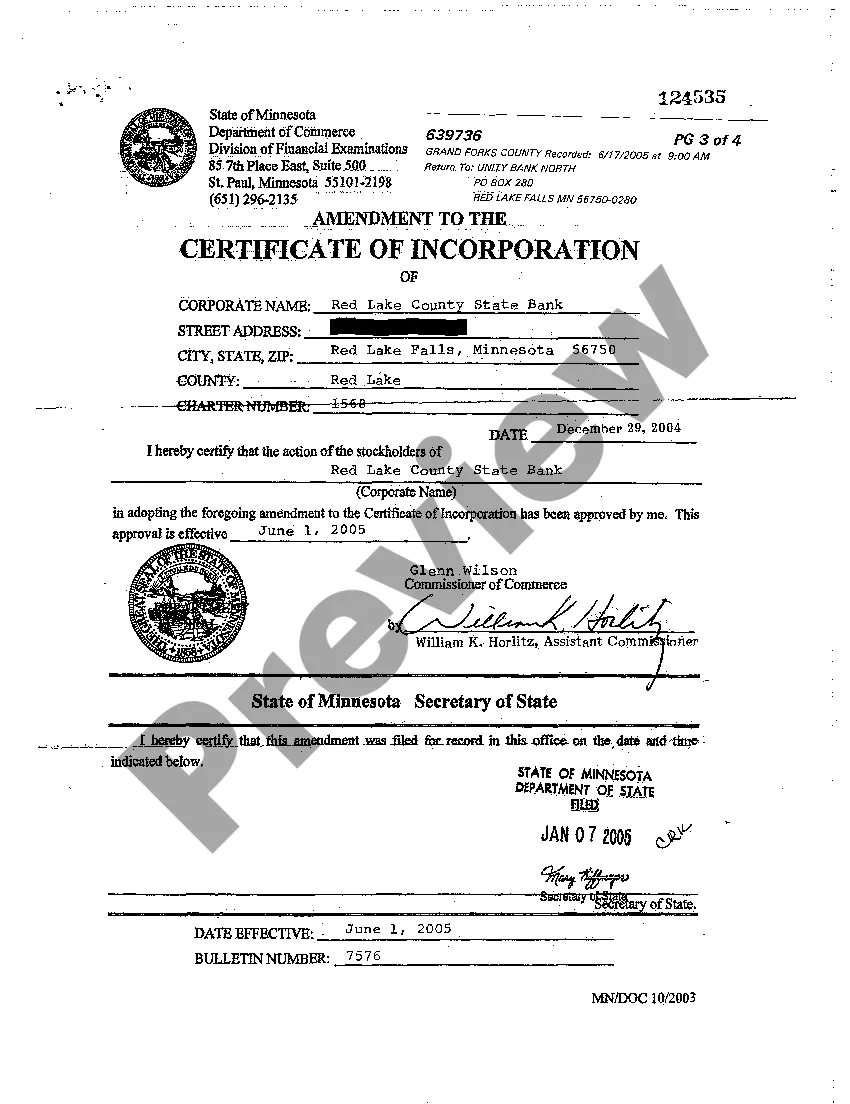 Preview Amendment to Certificate of Incorporation