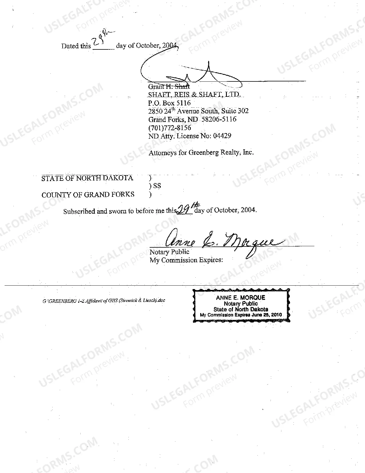 Preview A02 Affidavit of Attorney Making Deposit in Court
