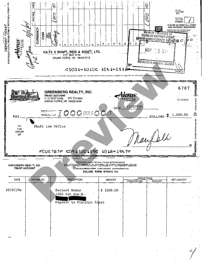 Preview A03 Notice of Deposit