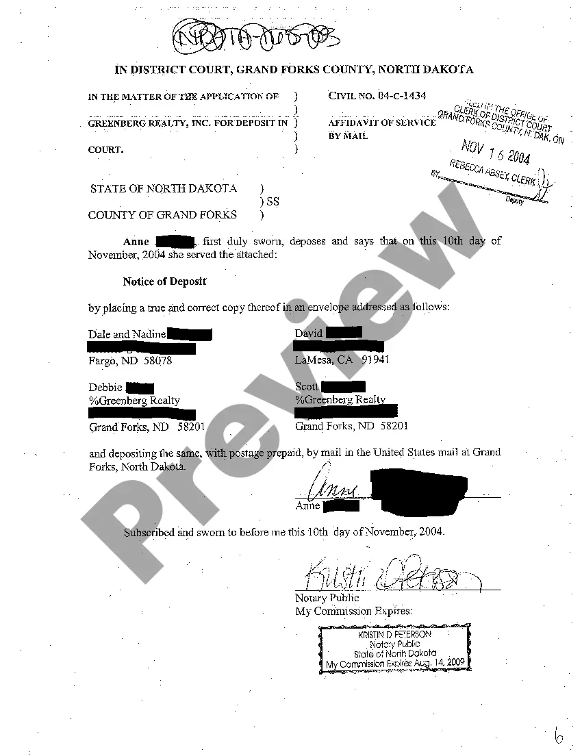 Preview A03 Notice of Deposit