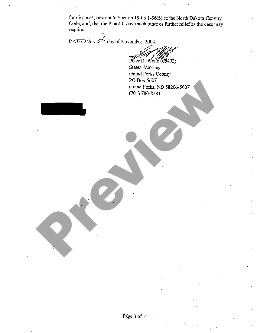 Preview A01 Complaint for Asset Forfeiture regarding Automobile Seized by Law Enforcement Officials