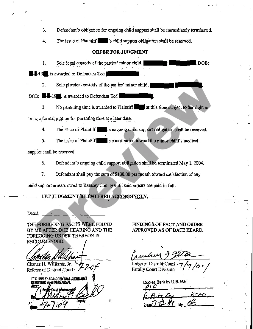 Get A03 Findings of Fact, Conclusions of Law, Order for Judgment and Judgment Preview A03 Findings of Fact, Conclusions of Law, Order for Judgment and Judgment