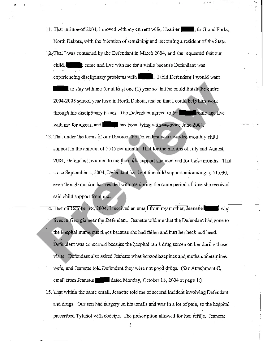 Preview A02 Affidavit in Support of Plaintiff's Motion for Ex Parte Order