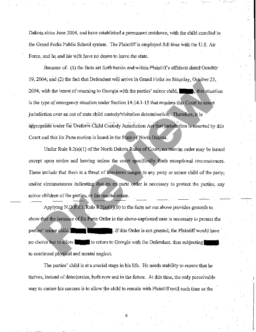 Preview A01 Plaintiff's Brief in Support of Motion for Emergency Interim Order