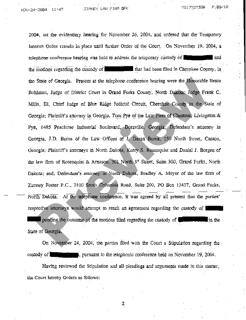 Preview A05 Order Accepting Parties' Stipulation