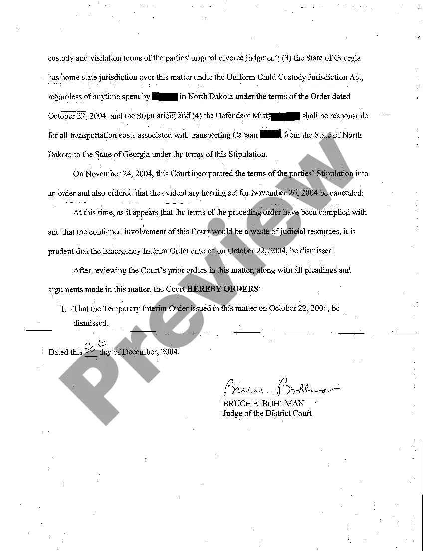 Preview A07 Order Dismissing Temporary Interim Order