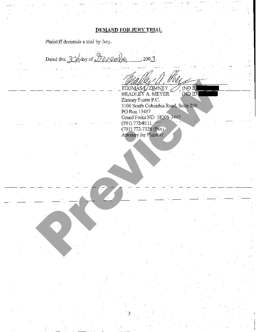 Get A01 Complaint and Demand for Jury Trial - two car collision Preview A01 Complaint and Demand for Jury Trial - two car collision