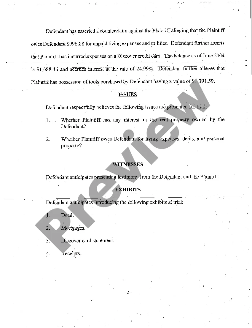 Preview A09 Defendant's Pretrial Statement