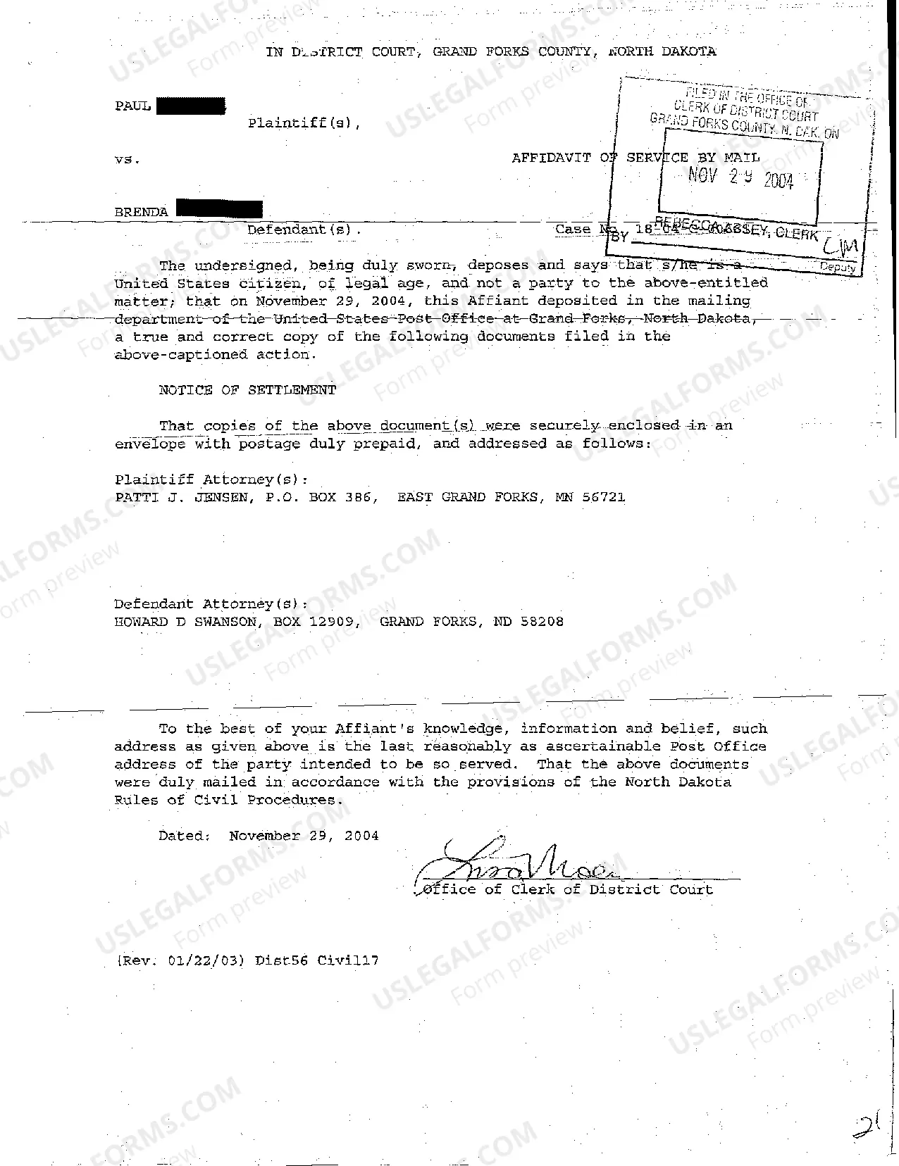 Preview A12 Notice of Settlement