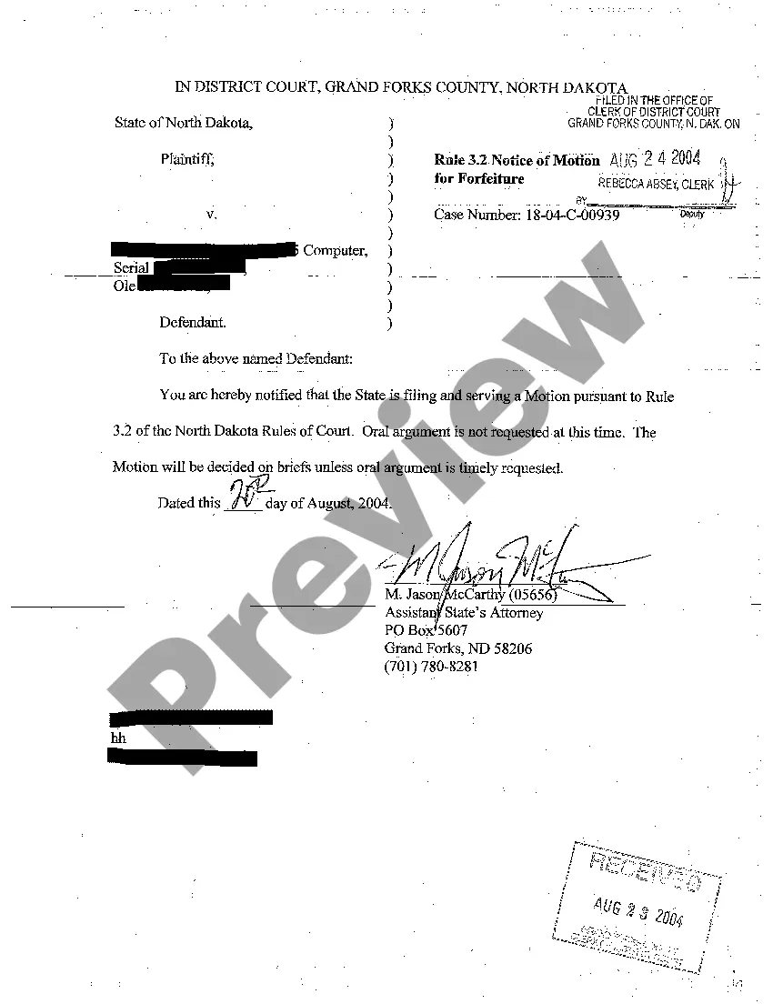 Get A02 Motion for Forfeiture Preview A02 Motion for Forfeiture