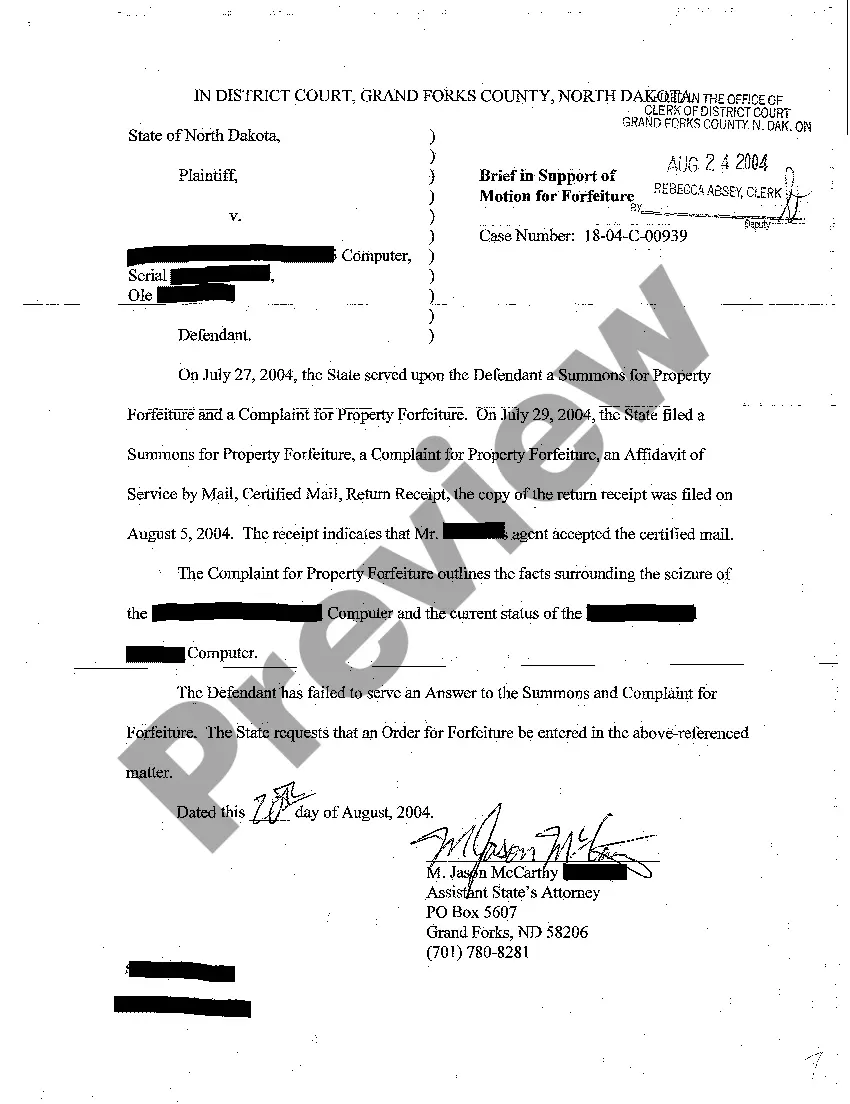 Get A02 Motion for Forfeiture Preview A02 Motion for Forfeiture