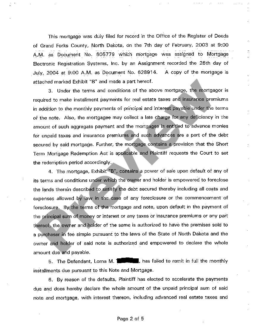 Preview A01 Complaint for Foreclosure by Sale