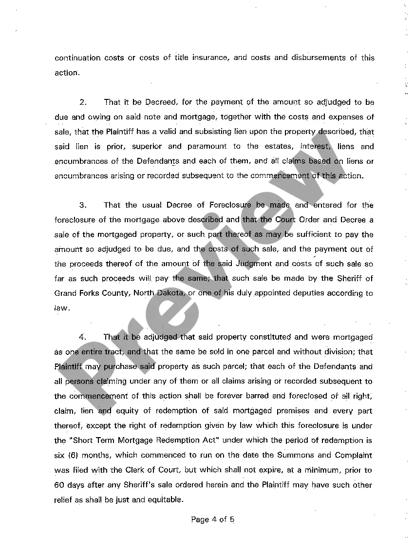 Preview A01 Complaint for Foreclosure by Sale