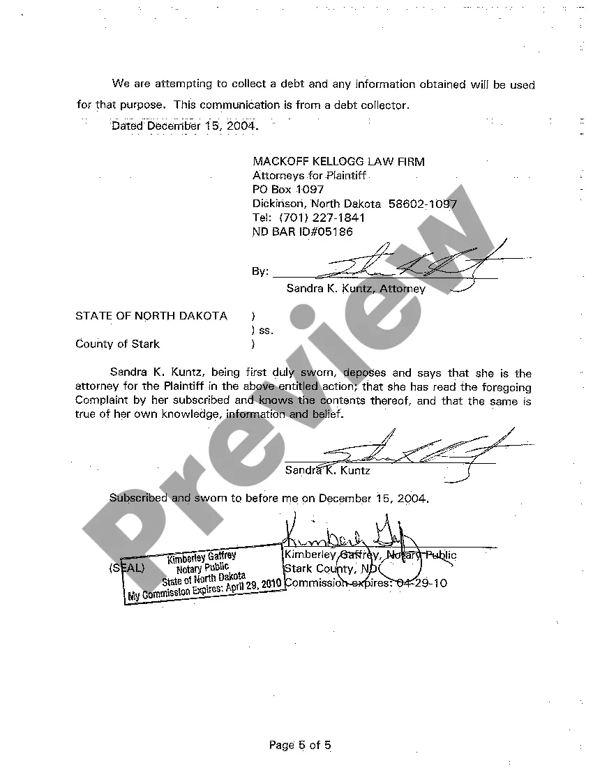 Preview A01 Complaint for Foreclosure by Sale