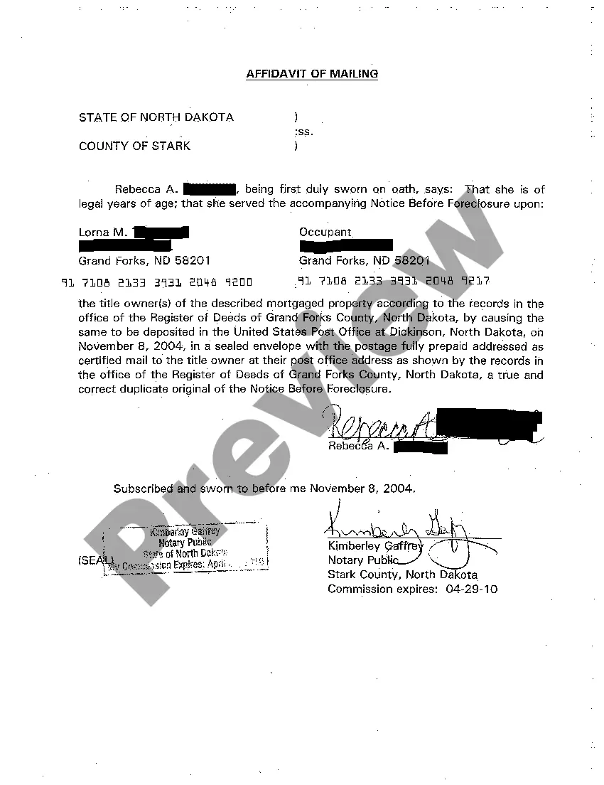 Preview A02 Notice Before Foreclosure