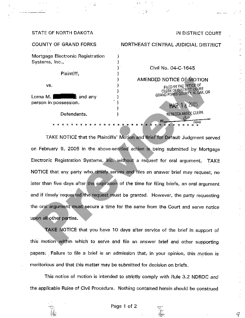 Get A05 Amended Motion and Brief for Default Judgment Preview A05 Amended Motion and Brief for Default Judgment