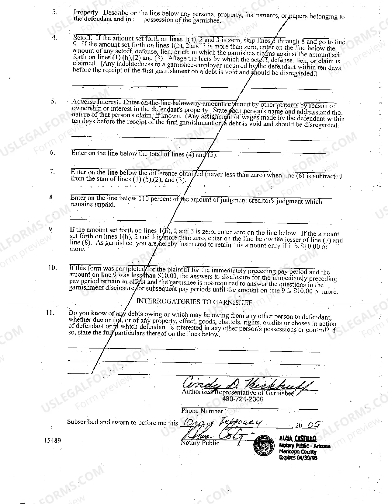 Preview A03 Nonearnings Garnishment Disclosure