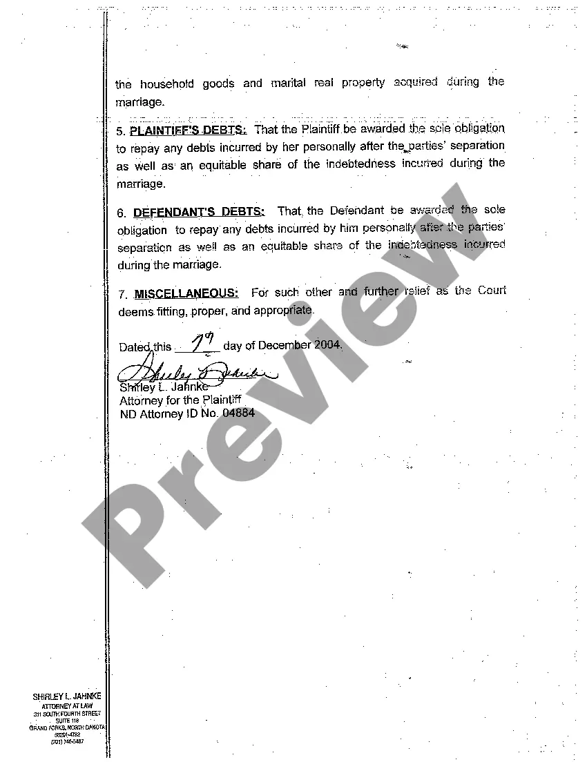 Get A01 Complaint for Divorce, Uncontested with No Children Preview A01 Complaint for Divorce, Uncontested with No Children