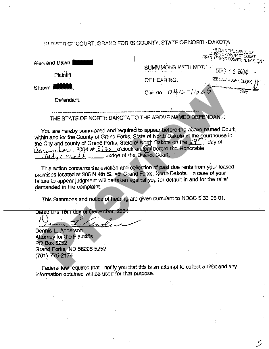 page 3 A01 Complaint for Eviction for Nonpayment of Rent preview