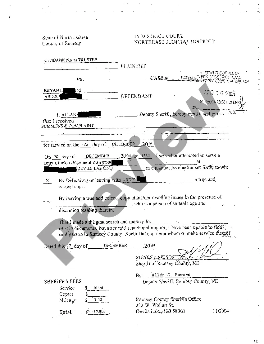 Preview A01 Complaint for Foreclosure by Sale and Deficiency Judgment