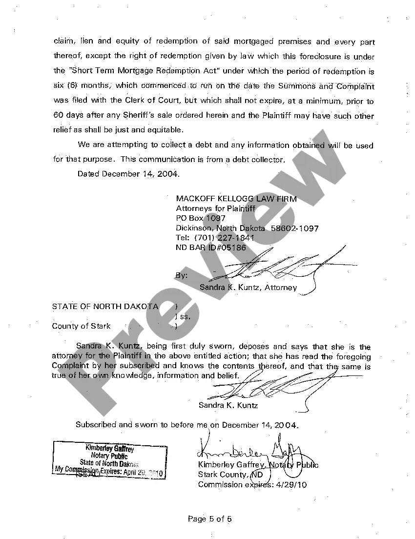 Preview A01 Complaint for Foreclosure by Sale and Deficiency Judgment