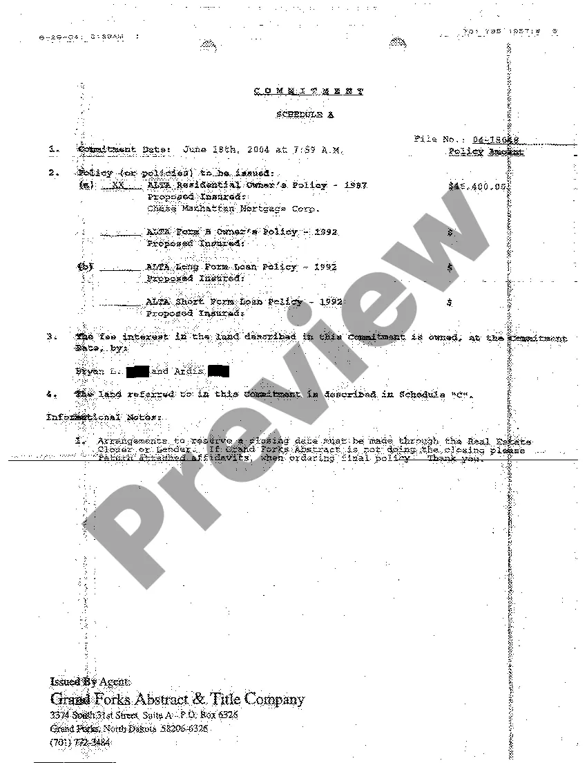 Get A05 Commitment for Title Insurance Preview A05 Commitment for Title Insurance