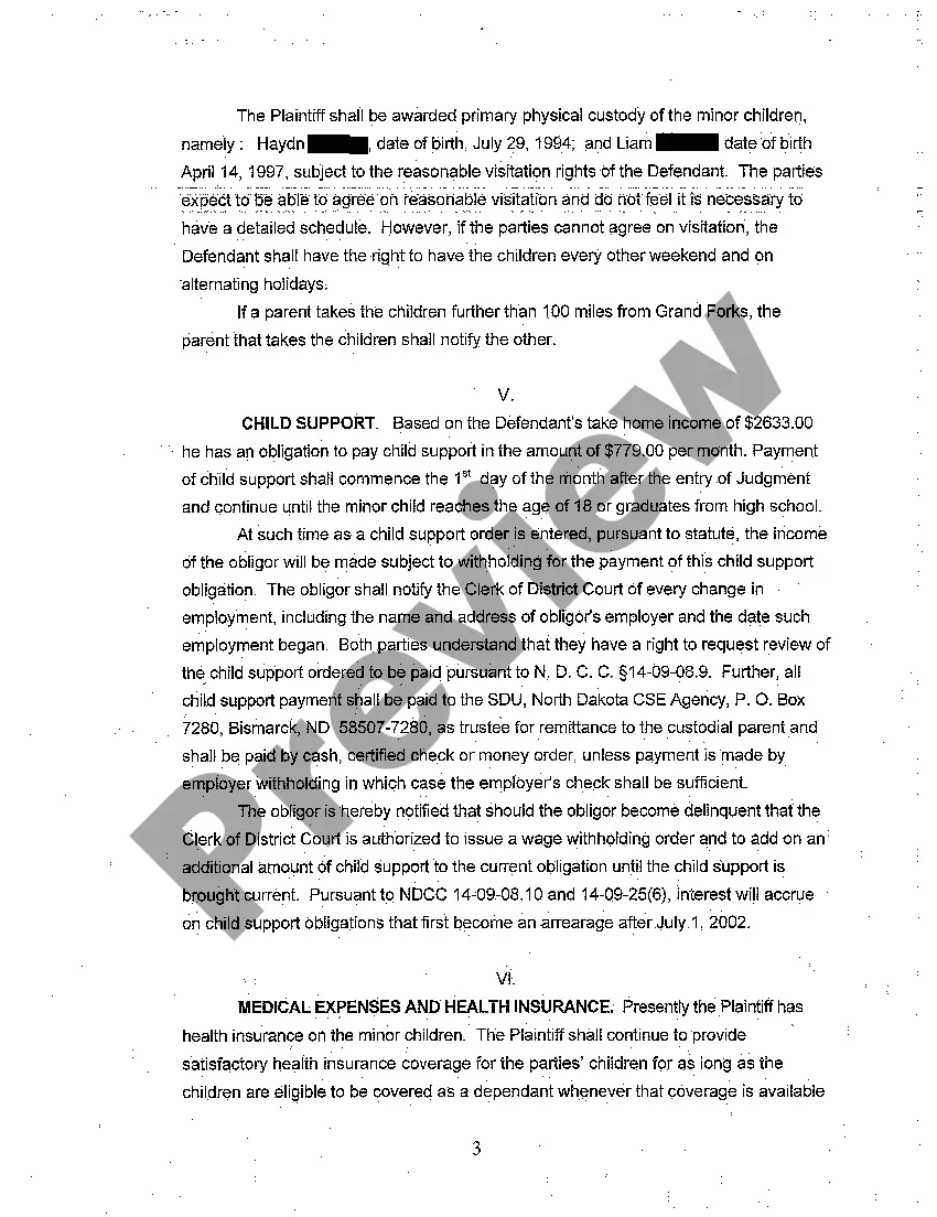 Preview A02 Stipulation of Parties as to Terms and Conditions of Separation