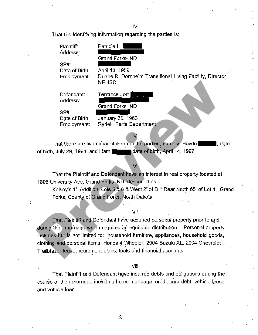 Preview A05 Findings of Fact, Conclusions of Law, Order for Judgment and Judgment