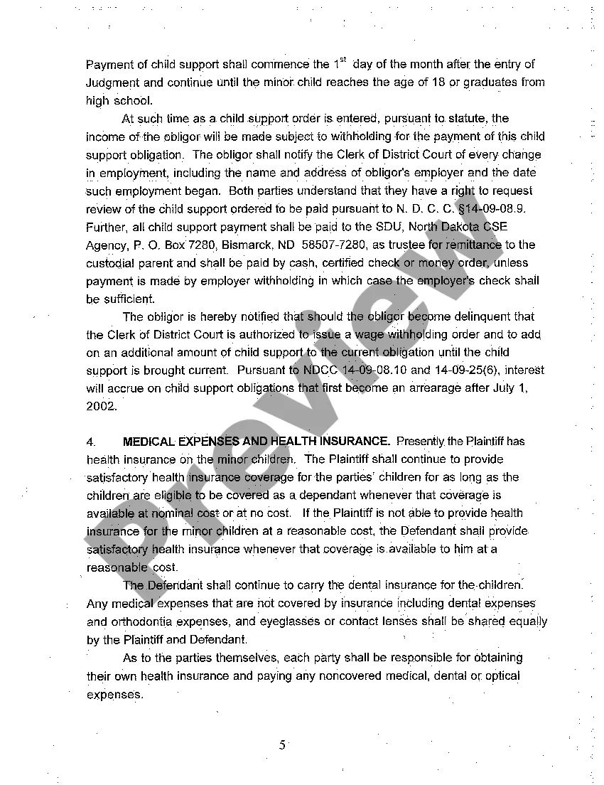 Preview A05 Findings of Fact, Conclusions of Law, Order for Judgment and Judgment