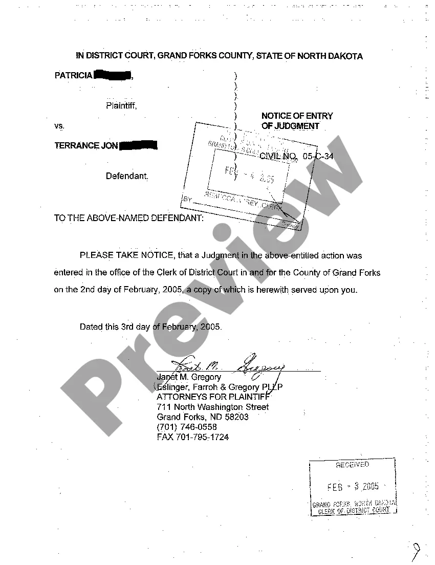 Preview A05 Findings of Fact, Conclusions of Law, Order for Judgment and Judgment