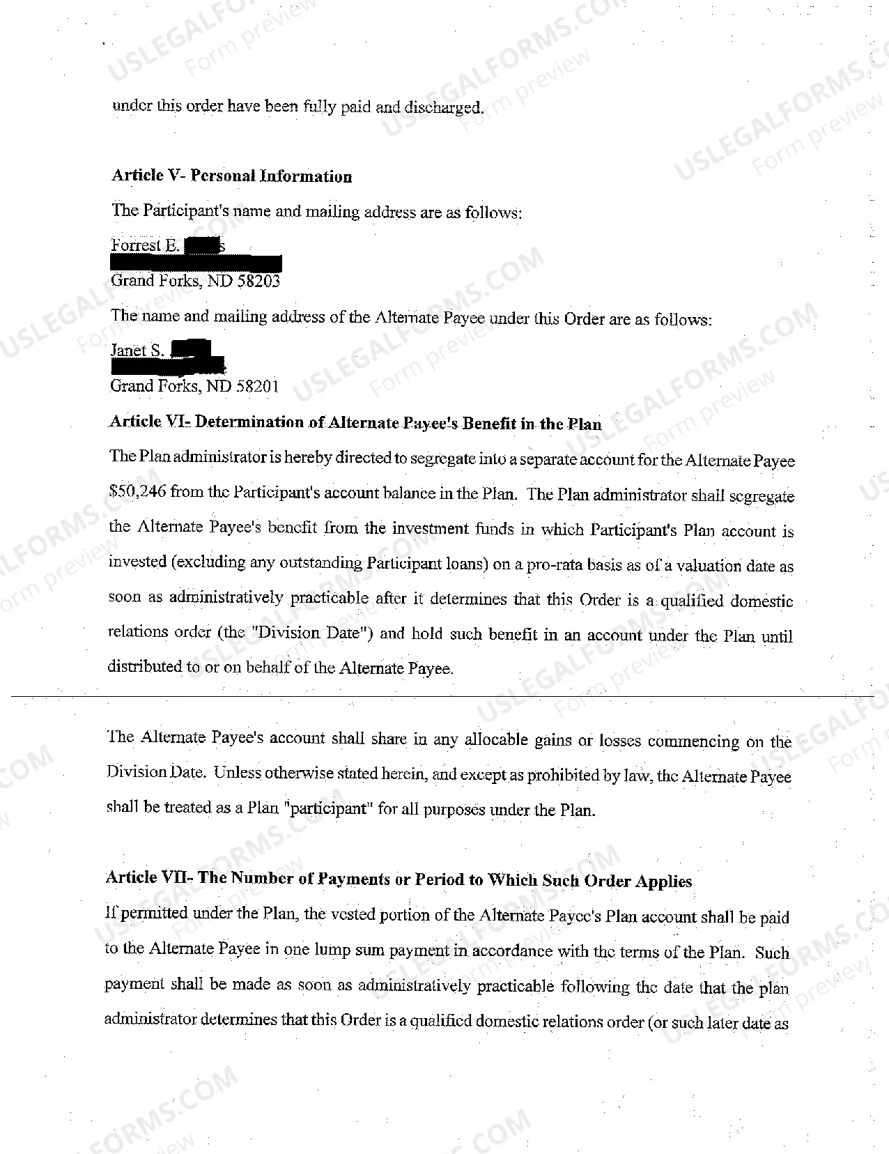 Preview A03 Qualified Domestic Relations Order