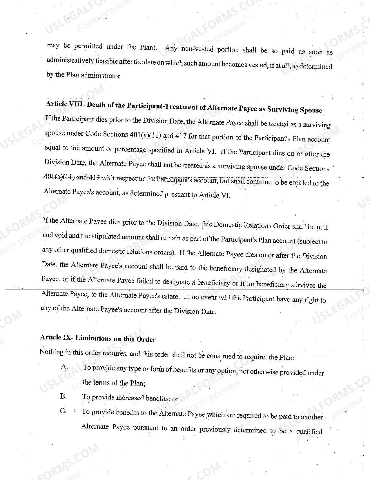 Preview A03 Qualified Domestic Relations Order