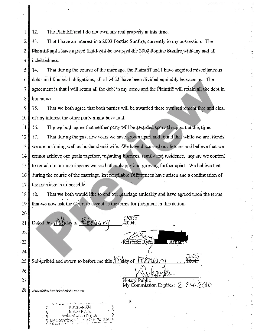 Preview A03 Stipulation and Affidavit of Identification