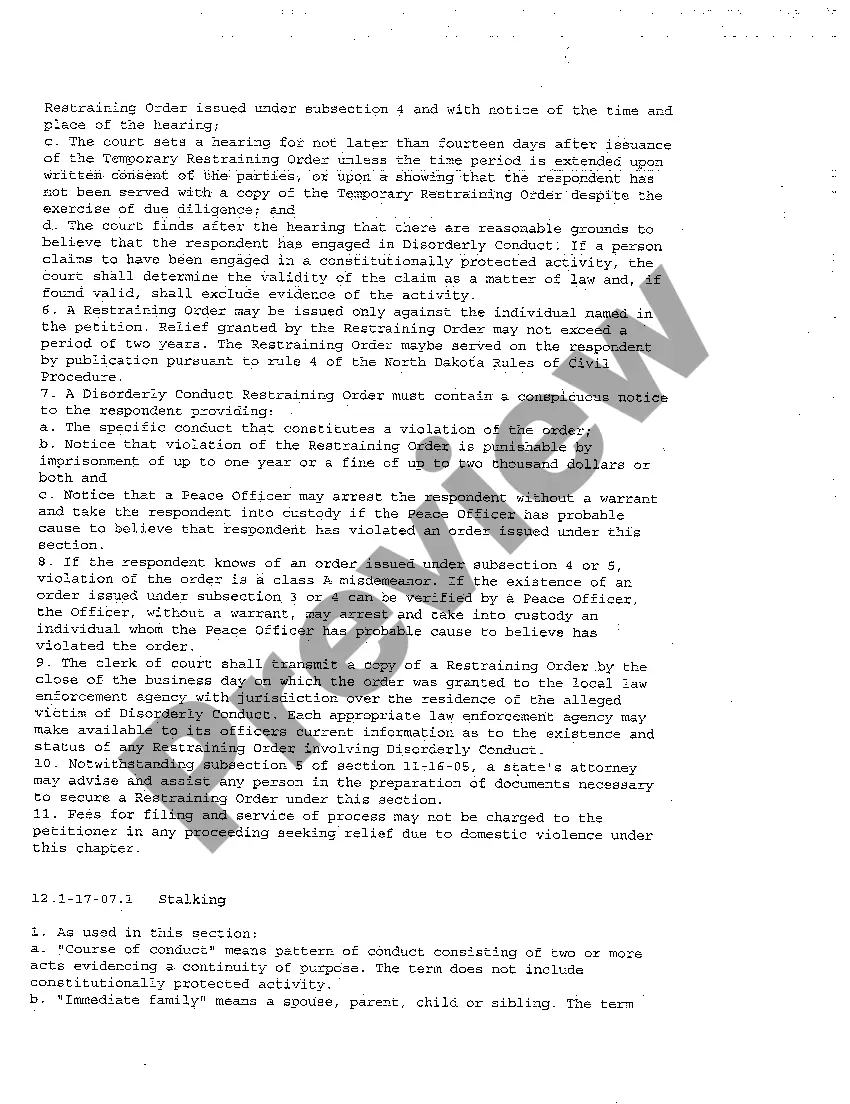 Preview A05 Disorderly Conduct Restraining Order