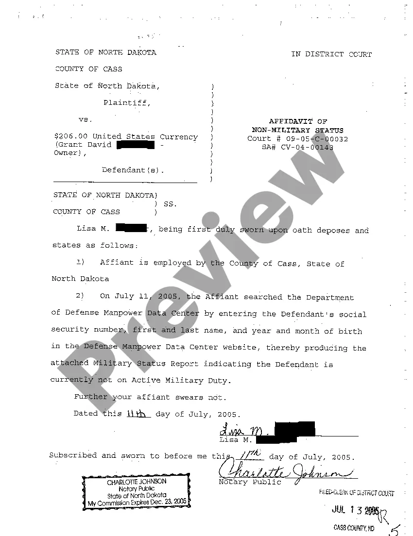 Get A01 Complaint for Asset Forfeiture regarding Cash Money Seized by Law Enforcement Officials Preview A01 Complaint for Asset Forfeiture regarding Cash Money Seized by Law Enforcement Officials