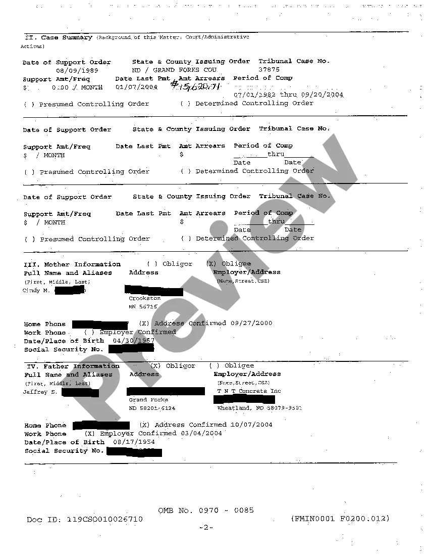 Preview A02 Child Support Enforcement Transmittal