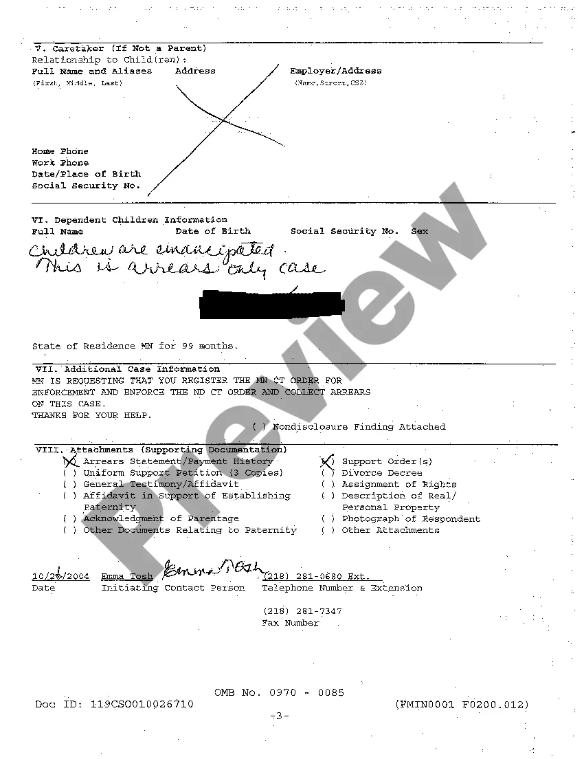 Preview A02 Child Support Enforcement Transmittal