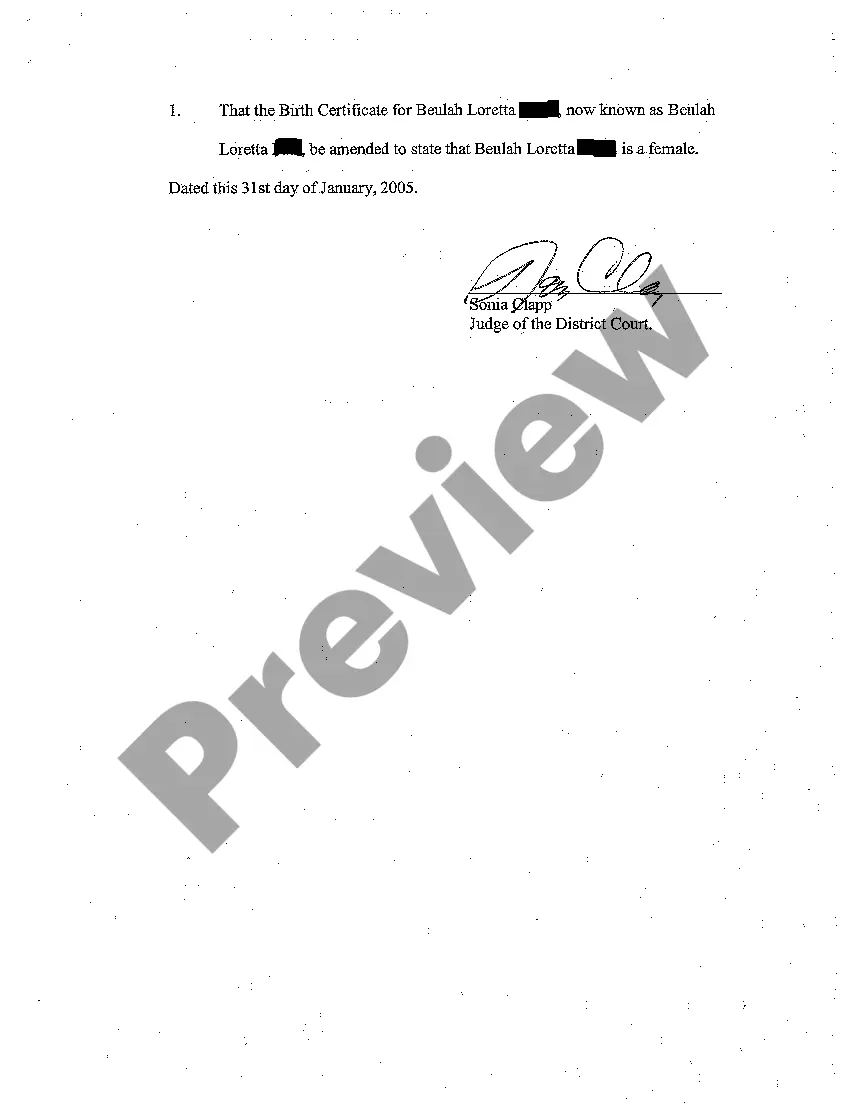 Get A03 Order for Amendment of Birth Certificate Preview A03 Order for Amendment of Birth Certificate