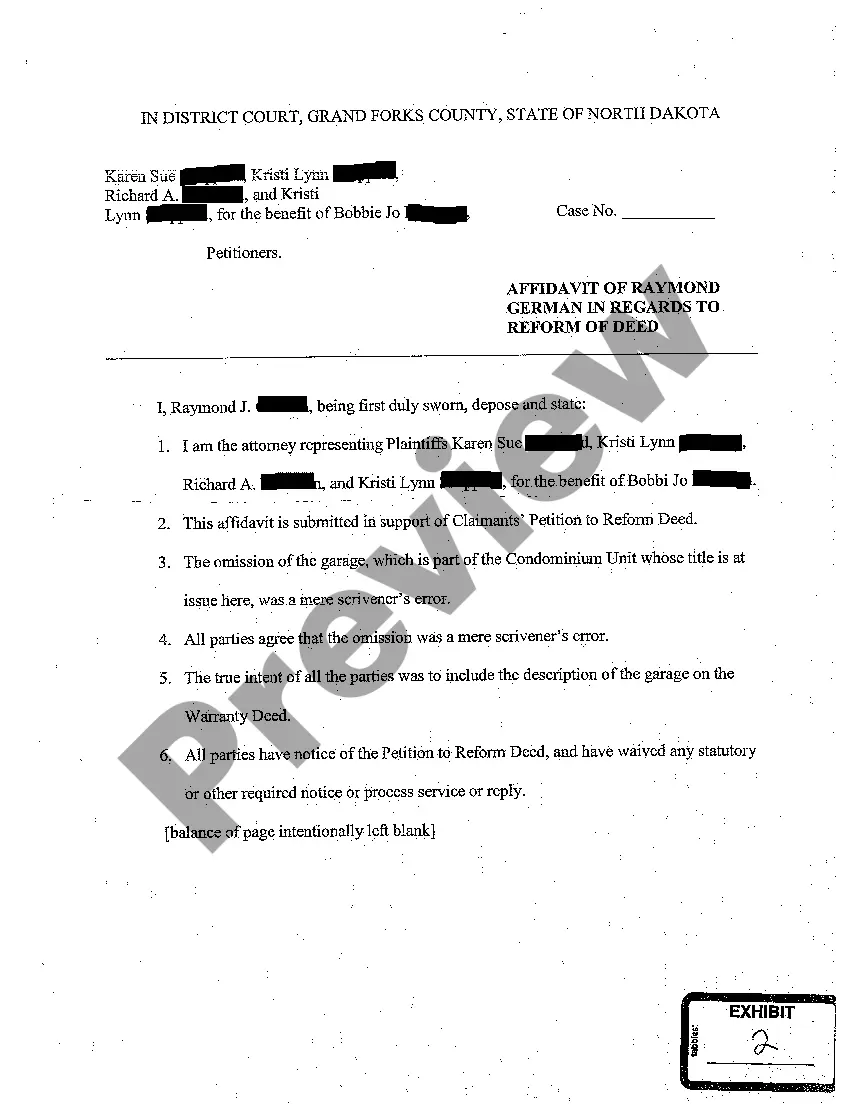 Preview A01 Petition for Reform of Deed