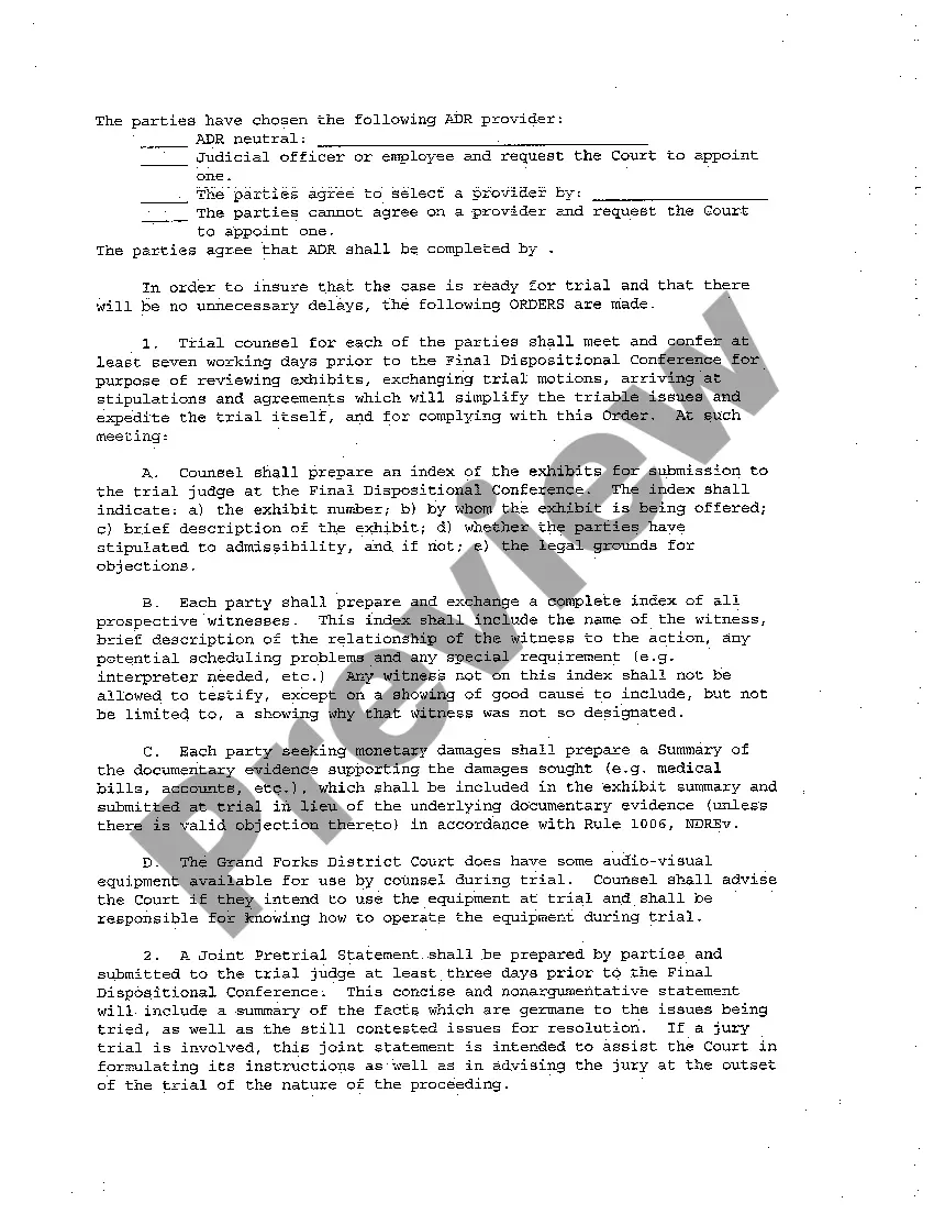 Preview A03 Scheduling Order Expedited Track