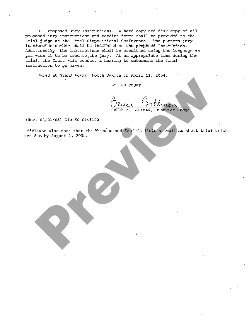 Preview A03 Scheduling Order Expedited Track