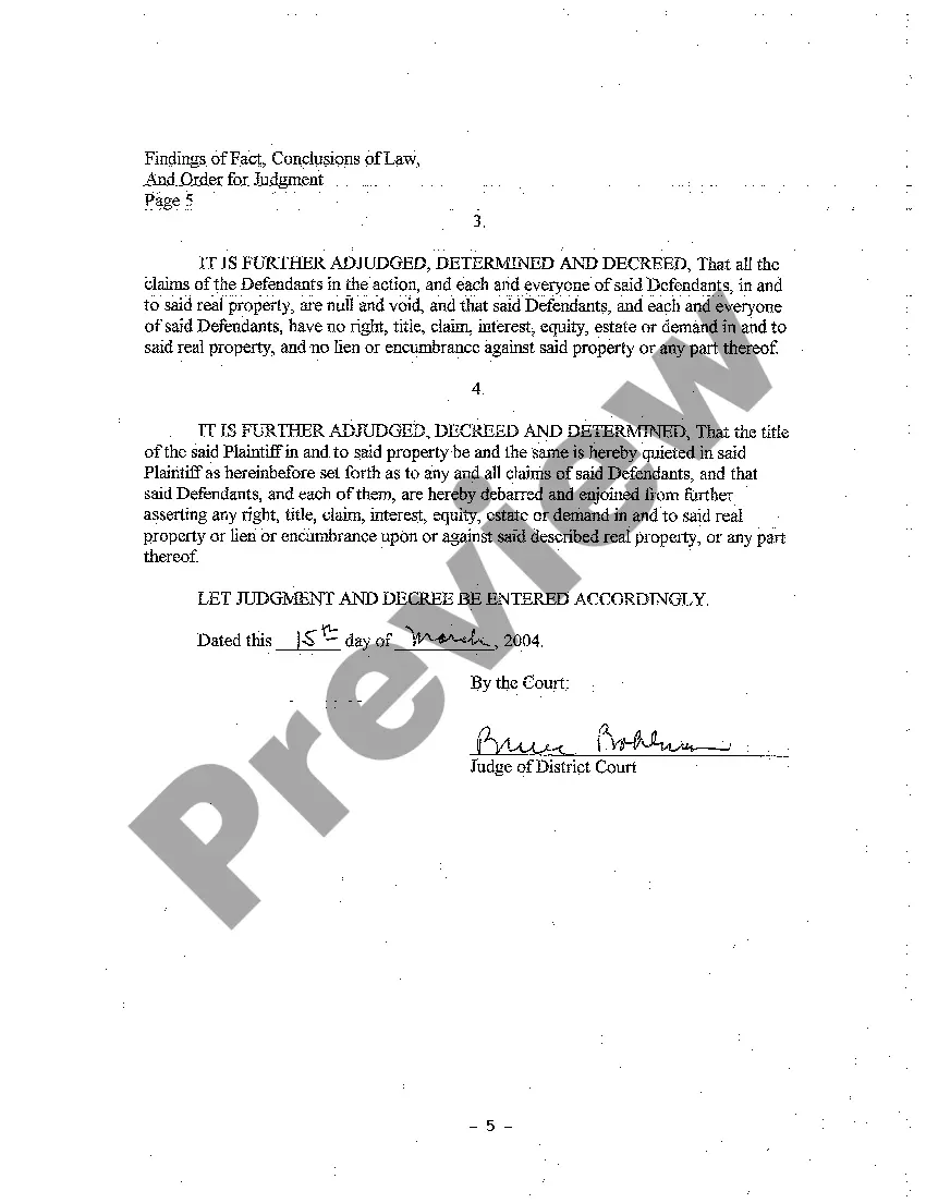 Get A03 Findings of Fact, Conclusions of Law, and Order for Judgment Preview A03 Findings of Fact, Conclusions of Law, and Order for Judgment