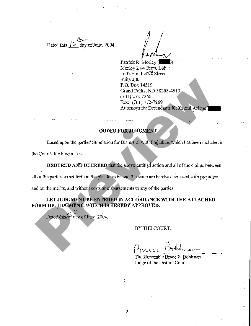 Preview A03 Stipulation for Dismissal with Prejudice