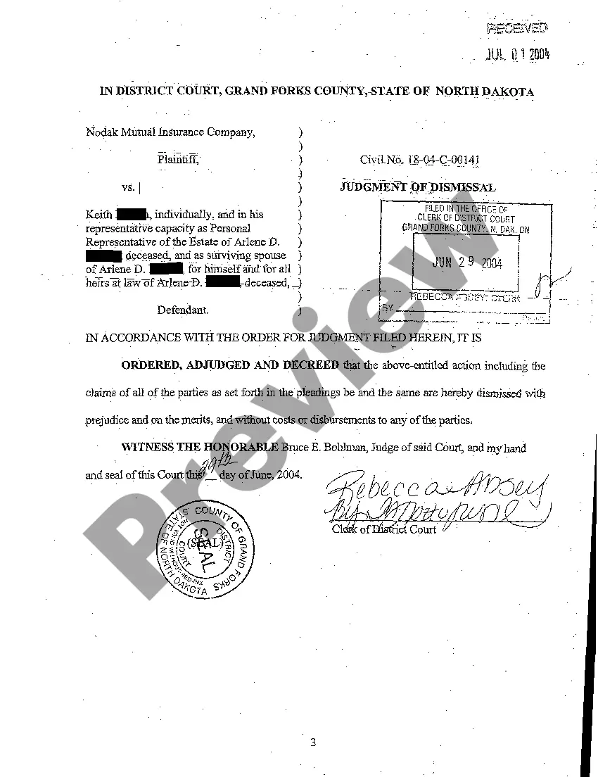 Preview A04 Judgment of Dismissal with Prejudice