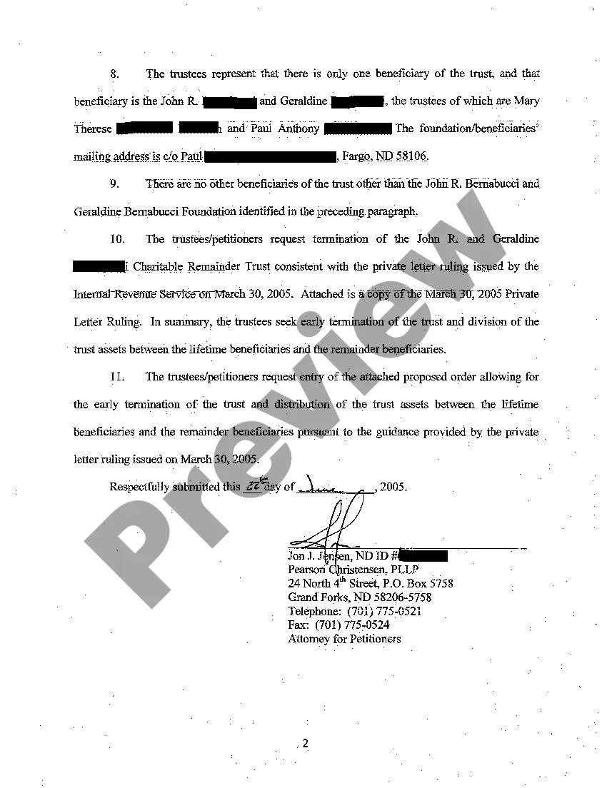 Preview A01 Petition for Trust Termination