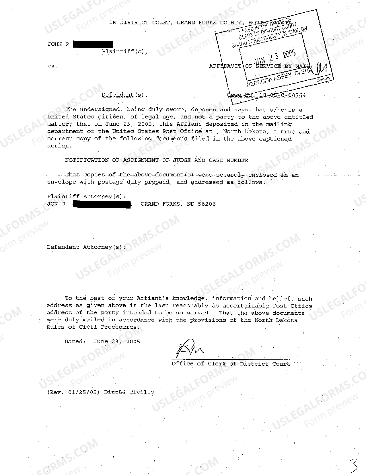 North Dakota Notification of Assignment and Case Number | US Legal Forms