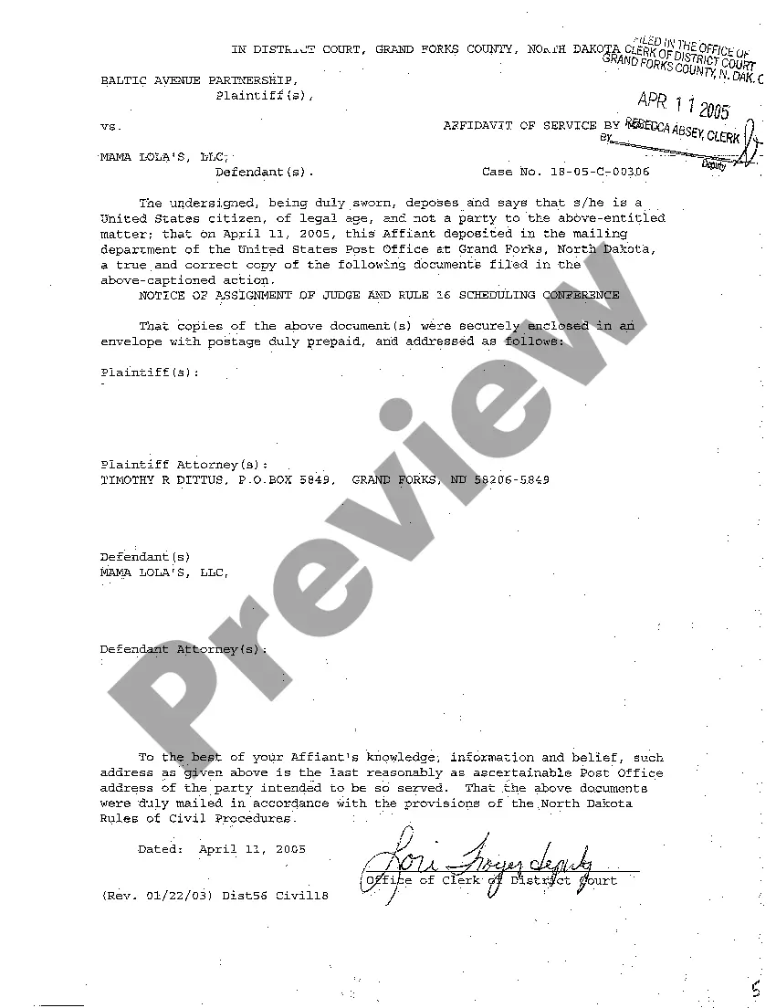 Get A02 Notice of Assignment of Judge and Rule 16 Scheduling Conference Preview A02 Notice of Assignment of Judge and Rule 16 Scheduling Conference