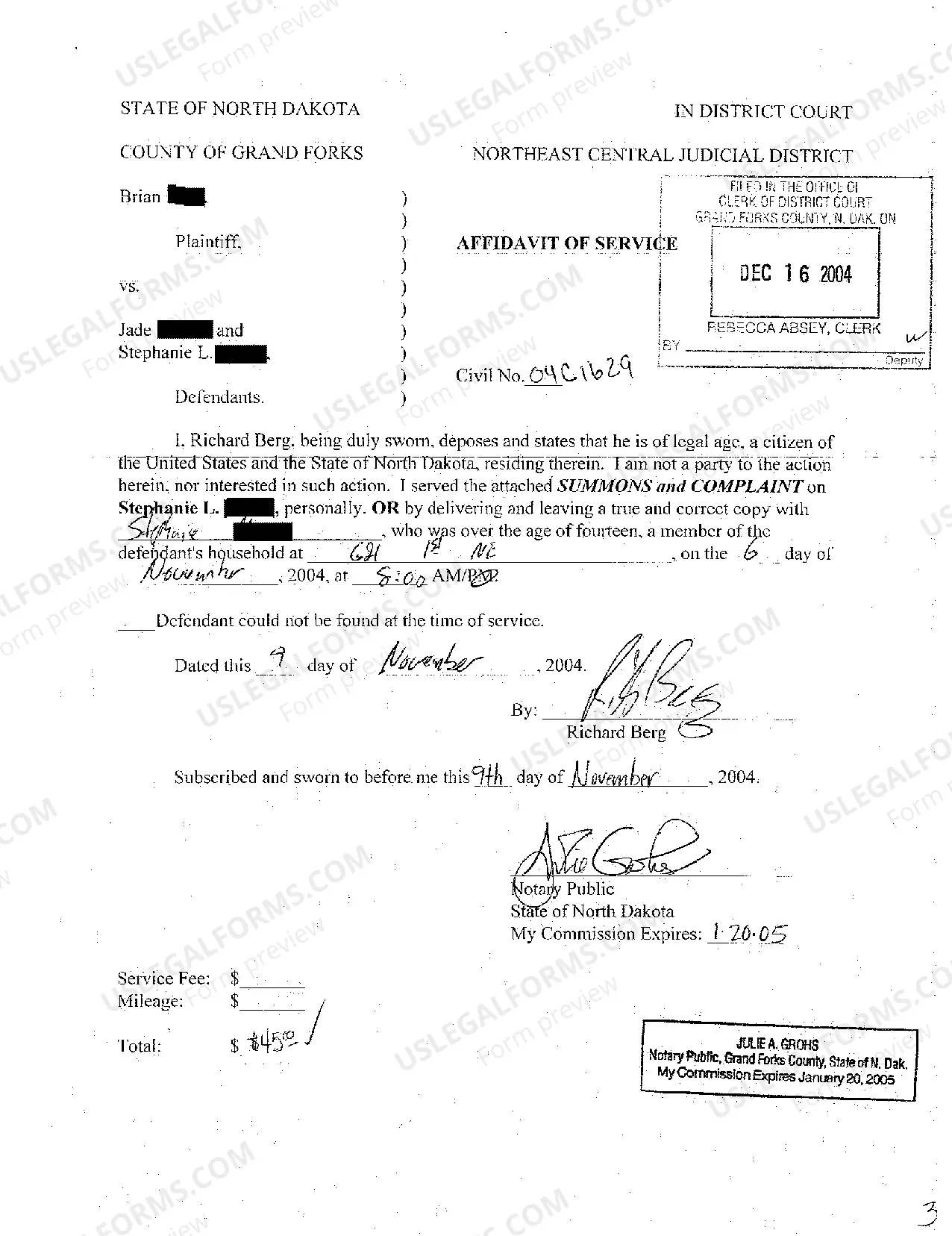 Preview A01 Complaint for Personal Injury Due to Negligent Operation of Motor Vehicle